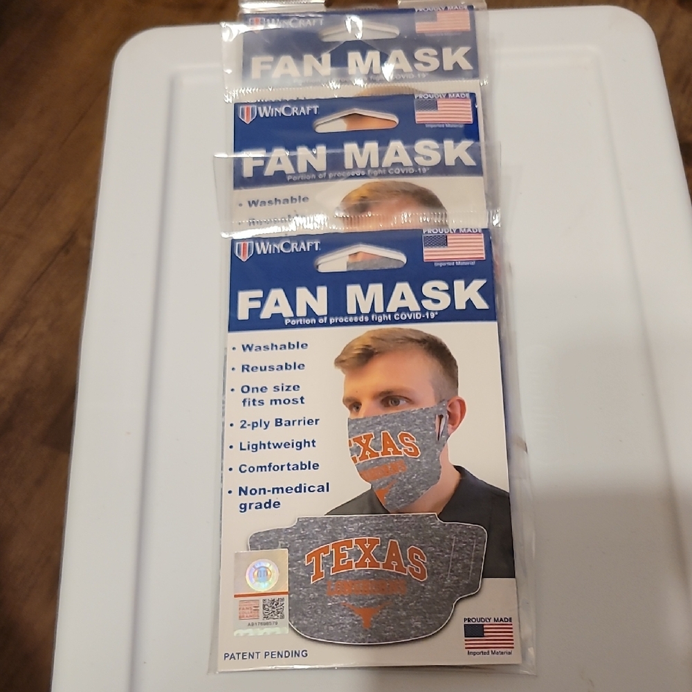 3ct Wincraft Texas Longhorns Gray and Orange Fan Mask